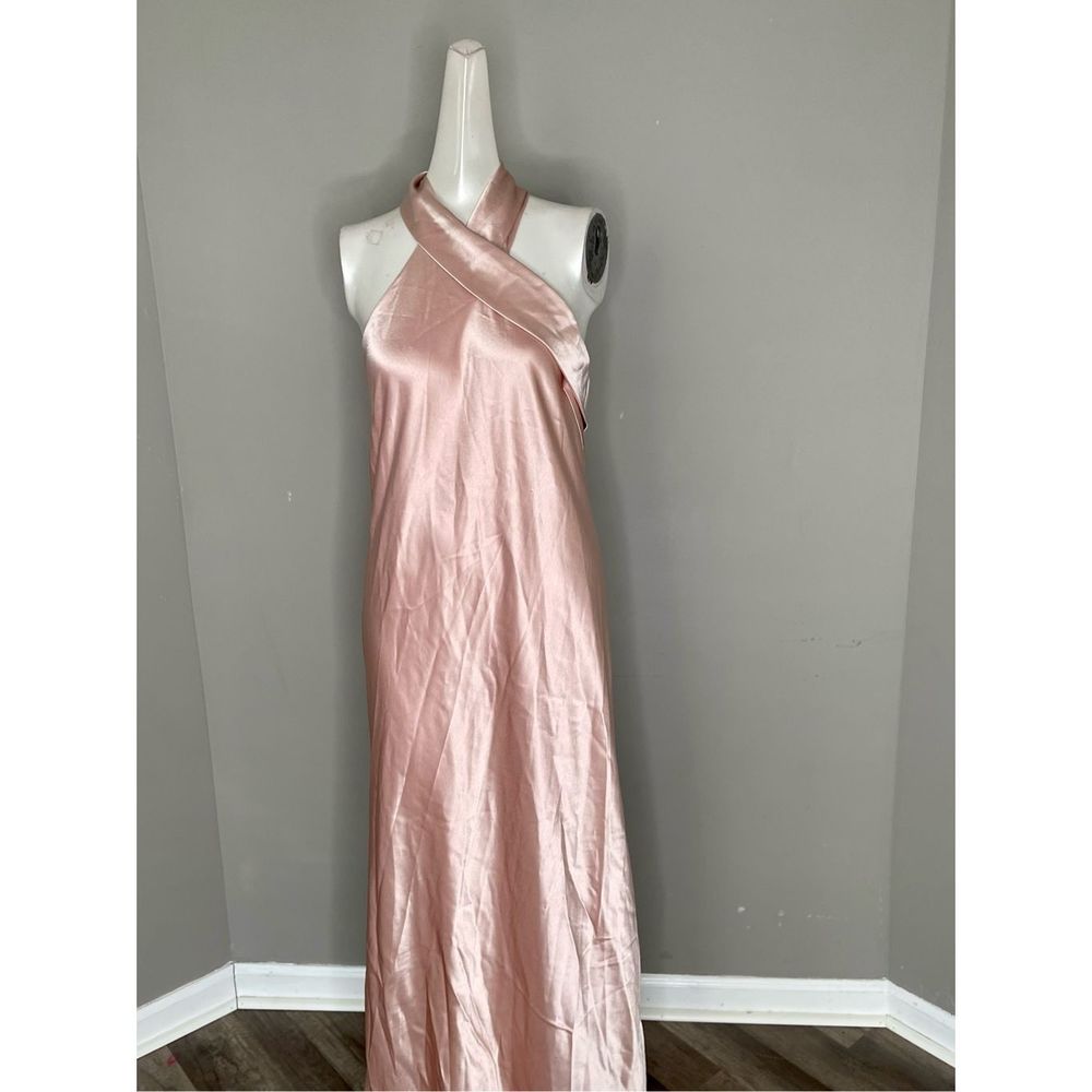 Galvan Pandora Satin Halterneck Midi-Dress - Picture 7 of 13